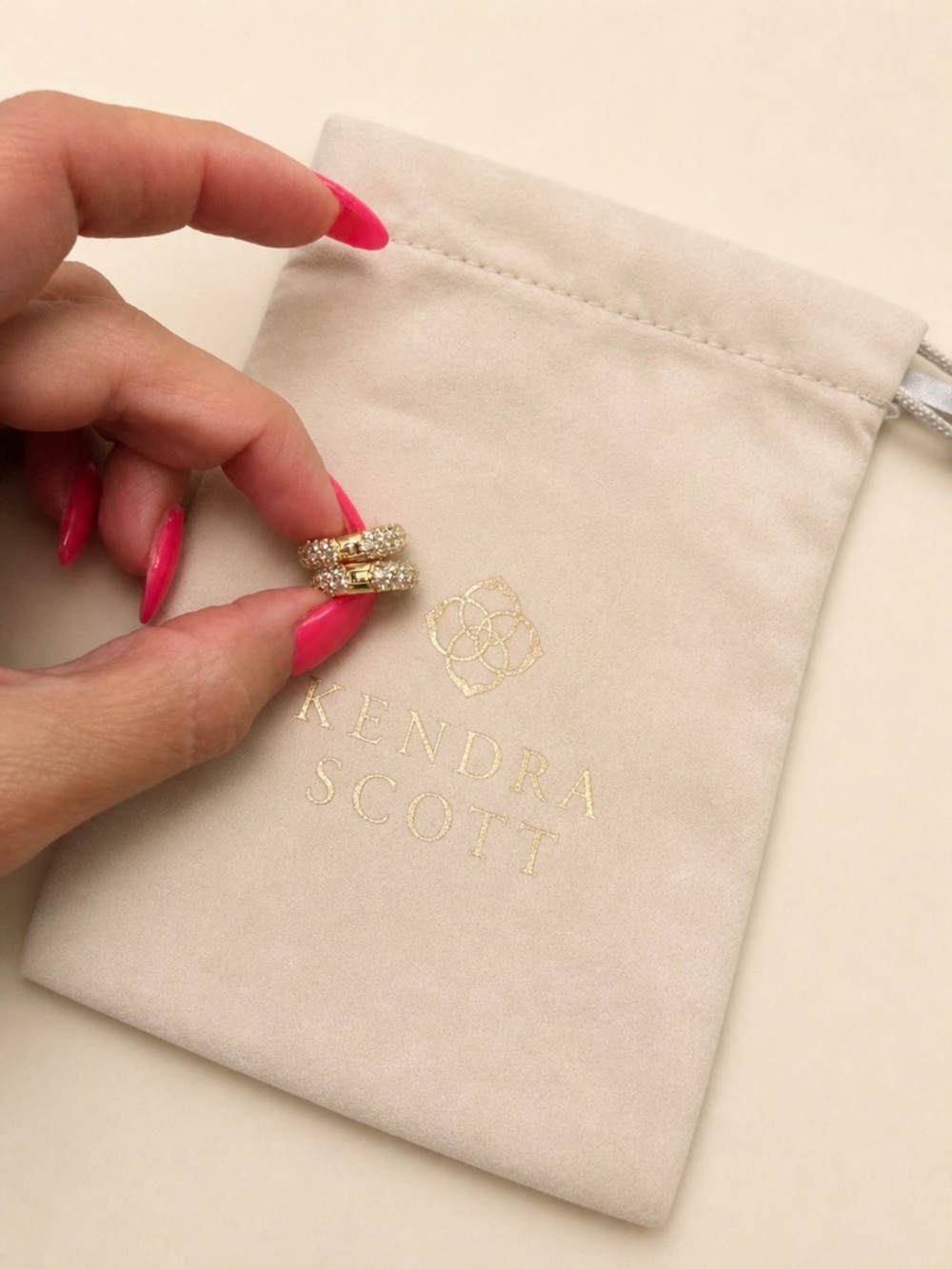 Kendra Scott Gold Pave Crystal Hoop Earrings